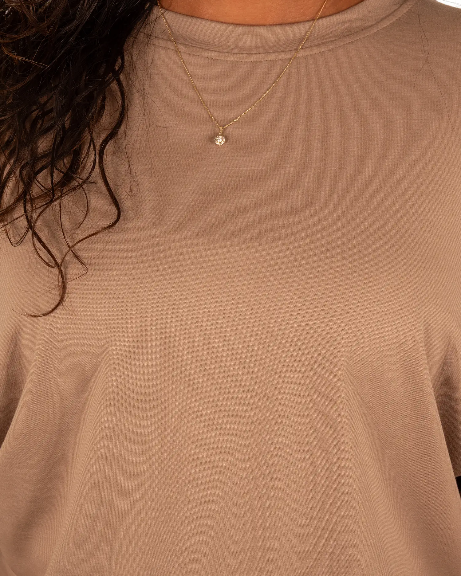 Taupe ballon shirt vleermuismouw van Mooij - Afbeelding 5