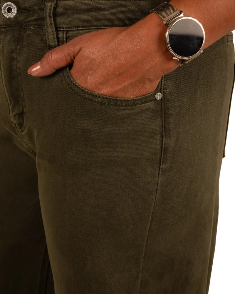 Groene barrel wide leg jeans van Savinni - Afbeelding 5