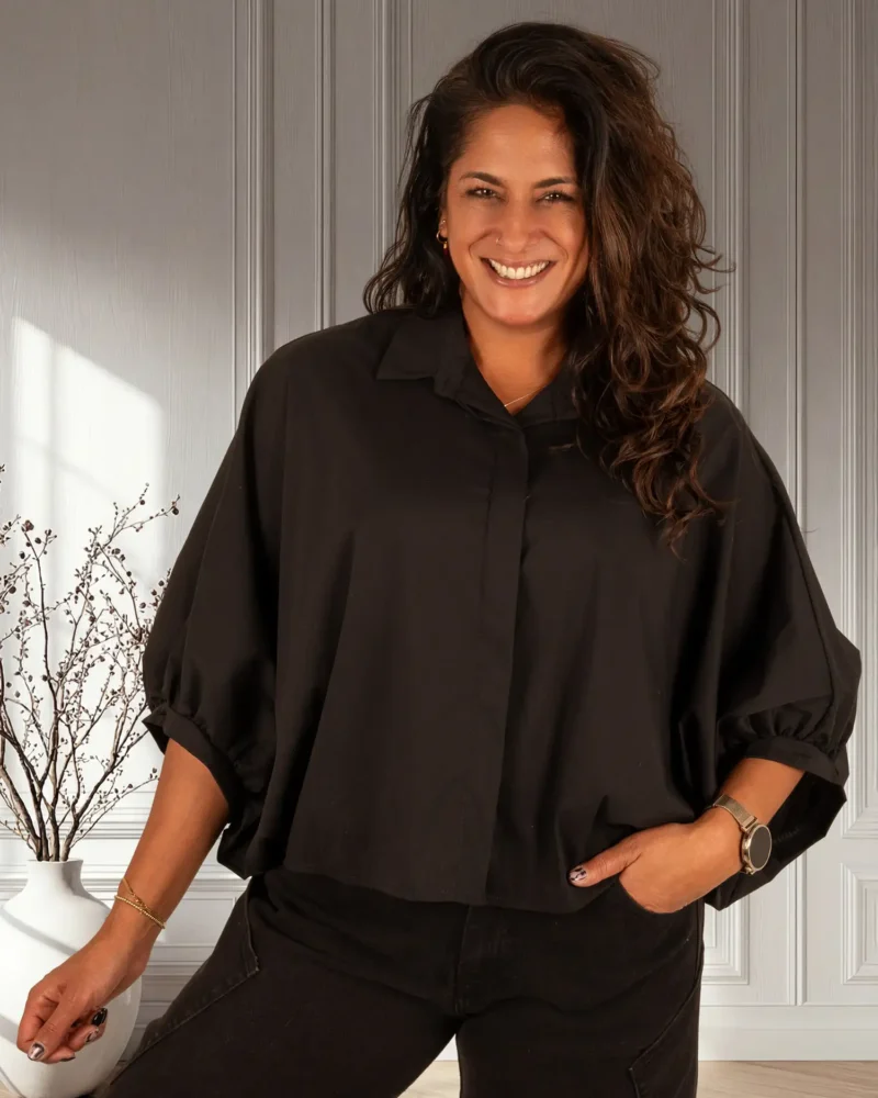 Zwarte oversized blouse van Gemma Ricceri