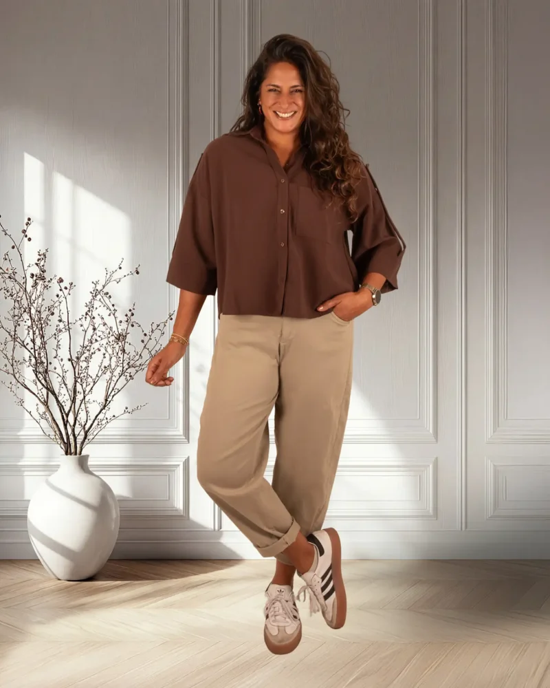 Beige balloon broek van Naiif - Afbeelding 4