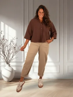 Beige balloon broek van Naiif