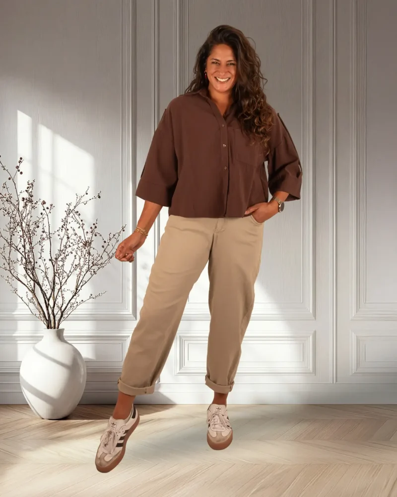 Beige balloon broek van Naiif