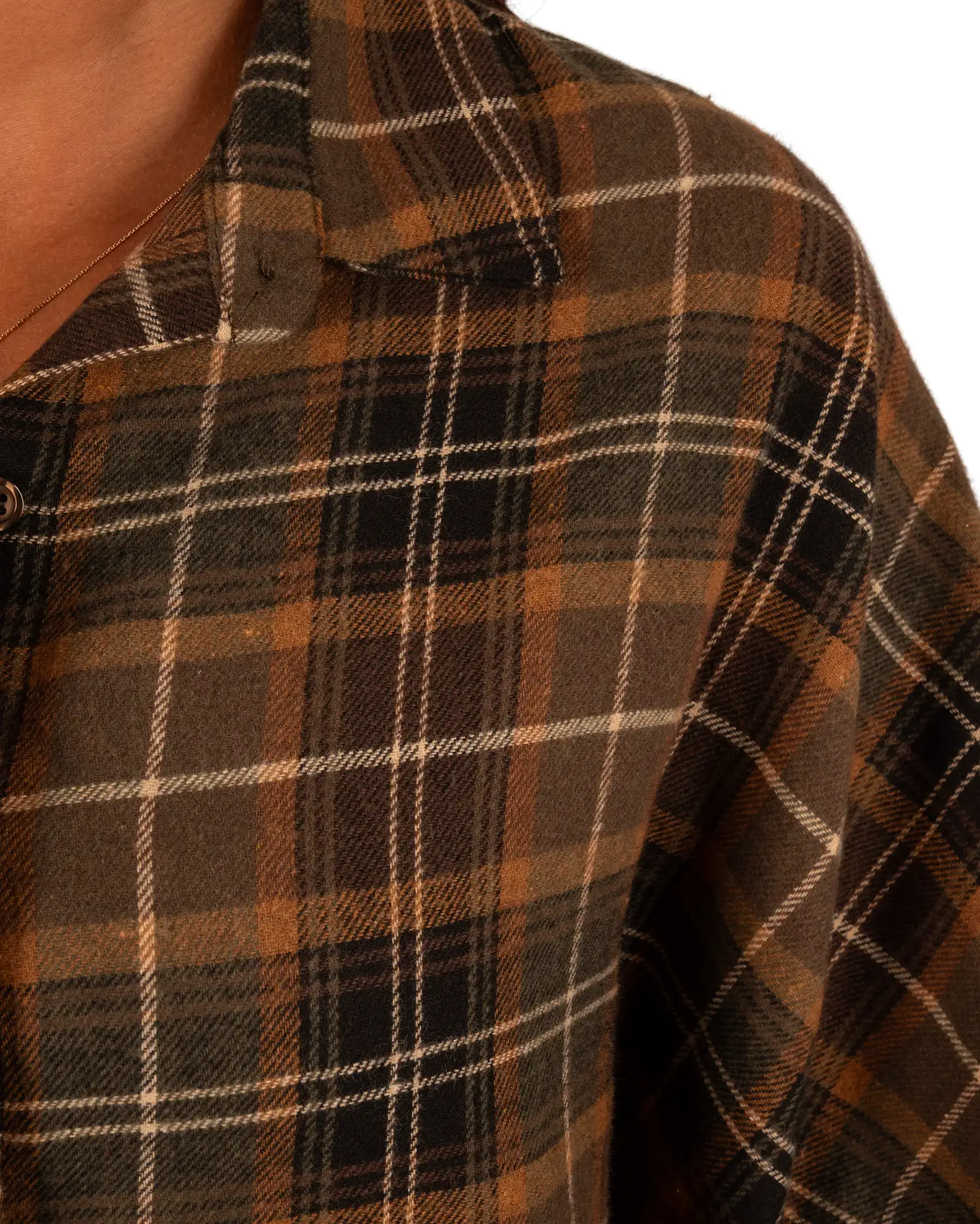 Groen/bruin geruite flanellen oversized blouse van El-Vita - Afbeelding 5