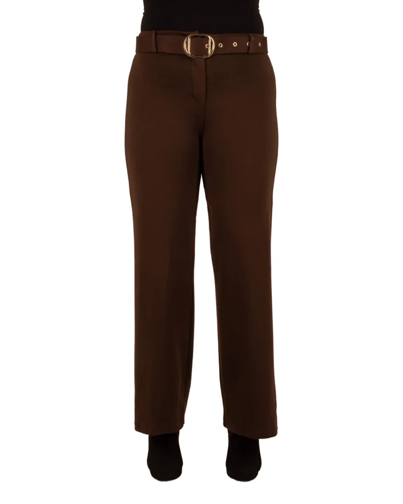 Donkerbruine pantalon met wijde pijp van Gasolina - Afbeelding 3