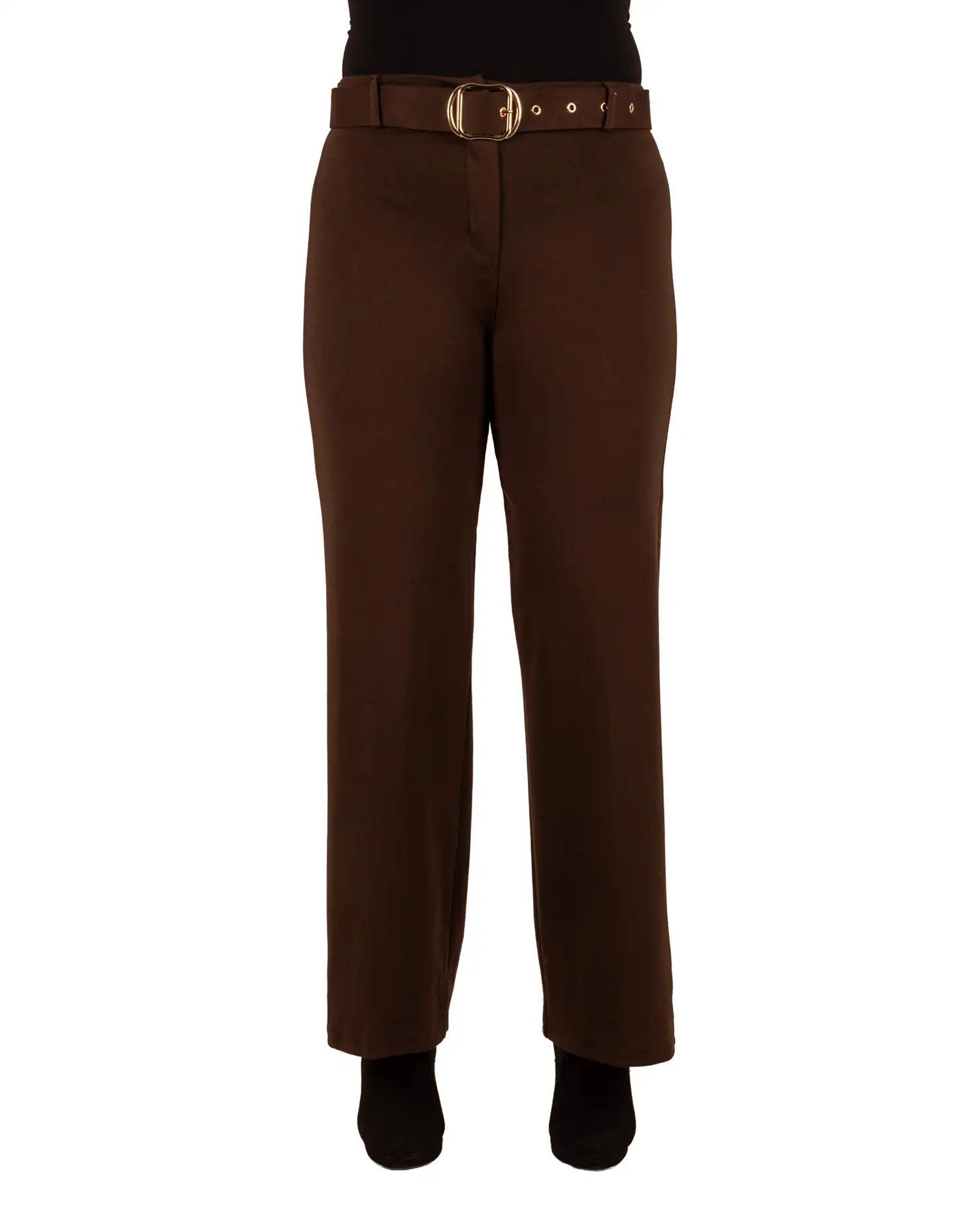 Donkerbruine pantalon met wijde pijp van Gasolina - Afbeelding 3