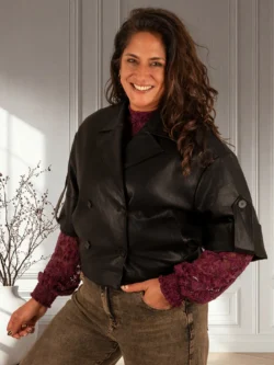 Zwart leatherlook blazerjasje van Drôle de Copine