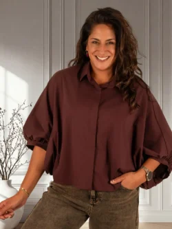 Bordeaux oversized blouse van Gemma Ricceri