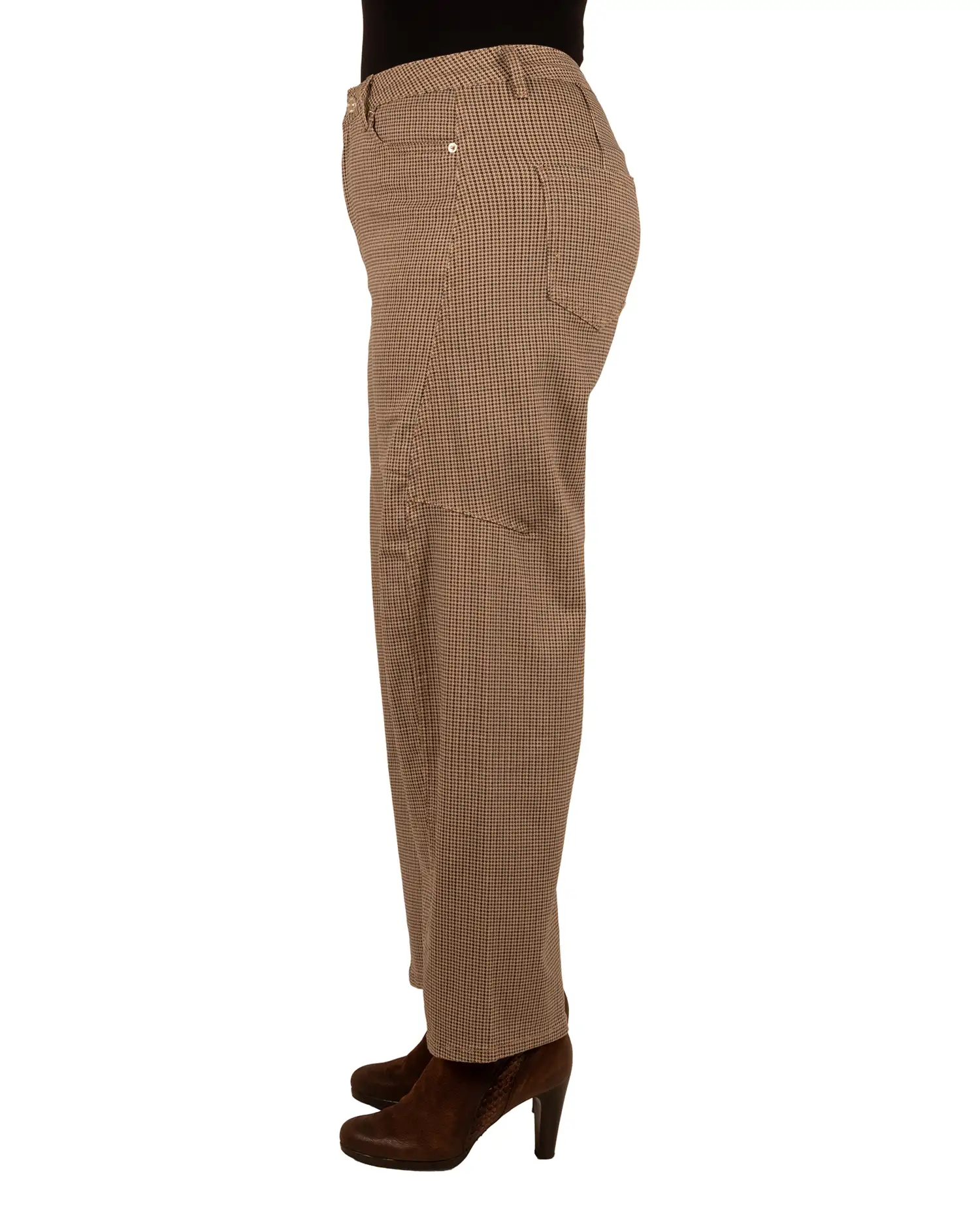 Beige/bruin geruite balloon jeans van Jewelly - Afbeelding 3
