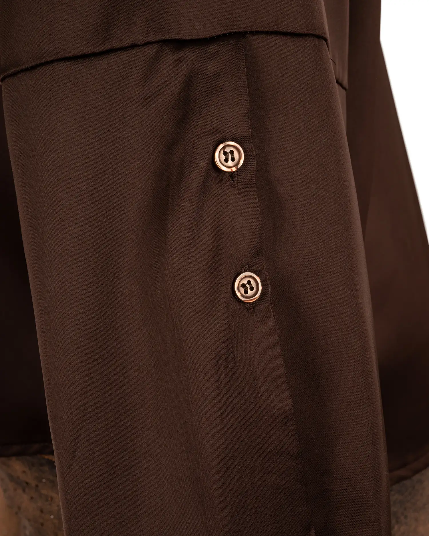 Donkerbruine glans blouse van Gemma Ricceri - Afbeelding 5
