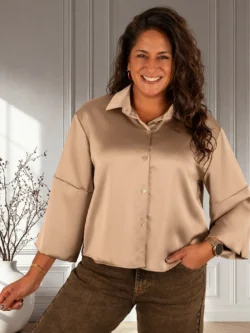 Beige glans blouse van Gemma Ricceri