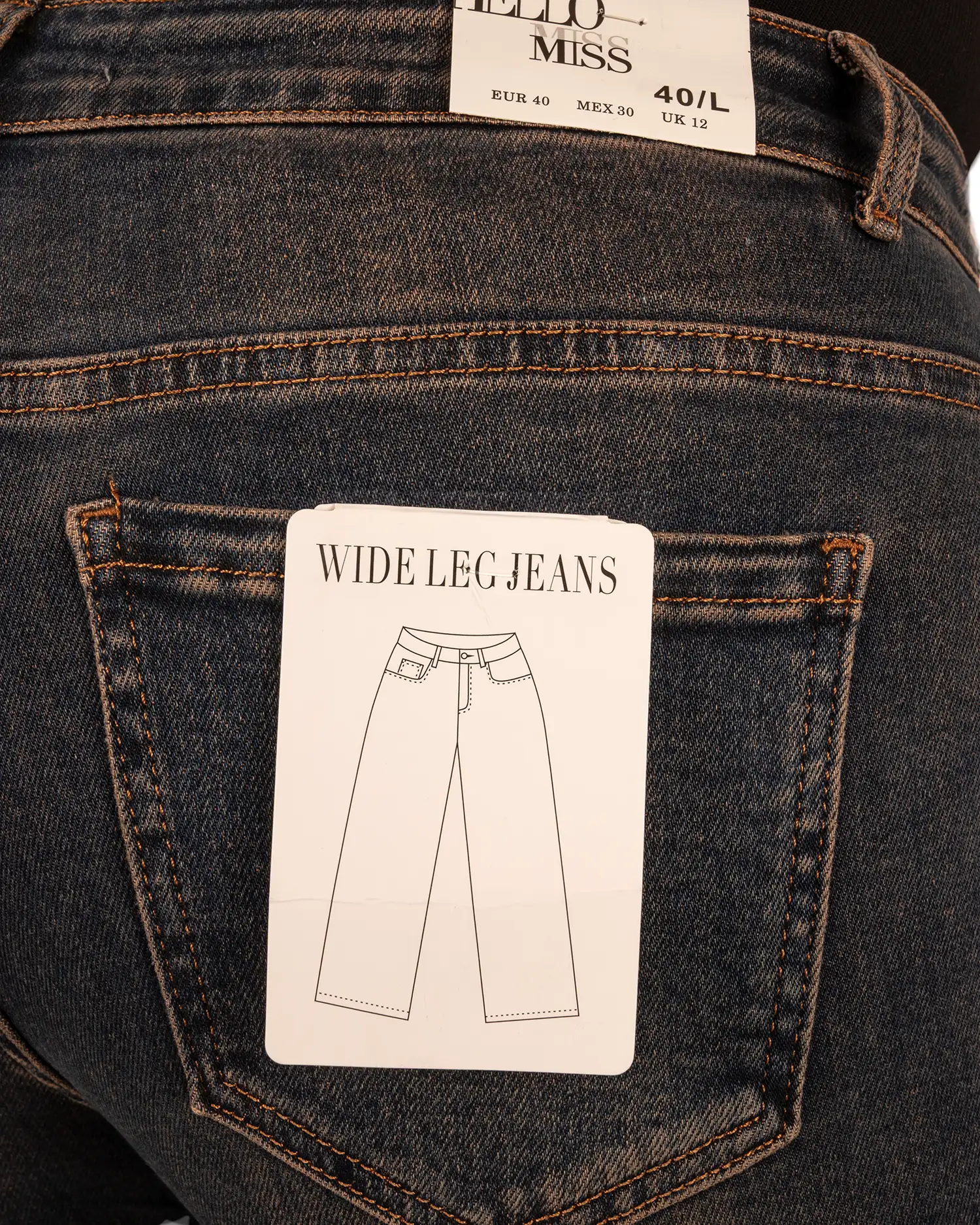 Blue wide leg jeans strass van Hello Miss - Afbeelding 6