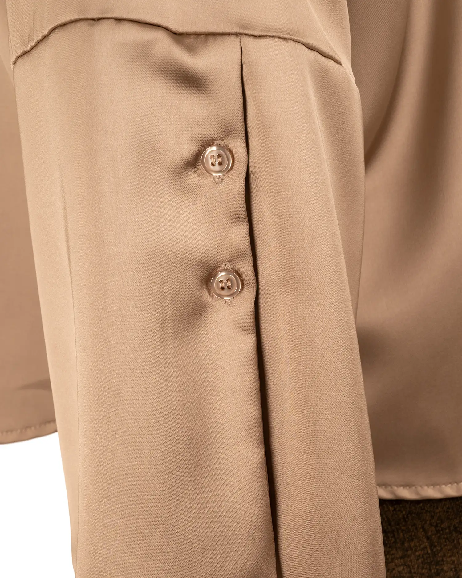 Beige glans blouse van Gemma Ricceri - Afbeelding 5