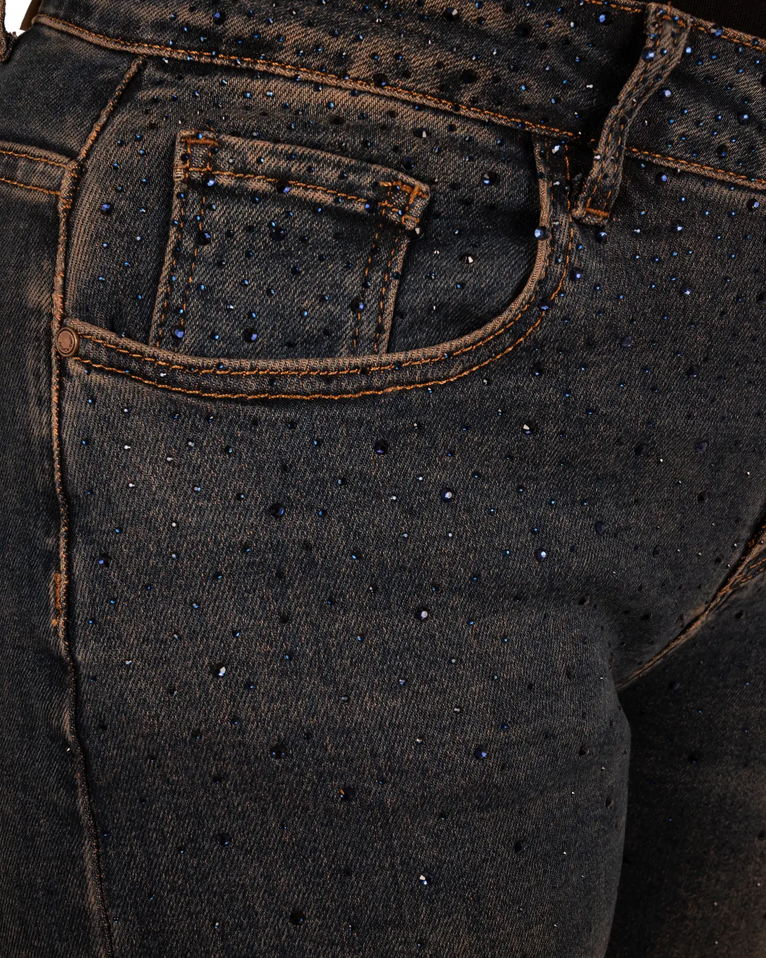 Blue wide leg jeans strass van Hello Miss - Afbeelding 7