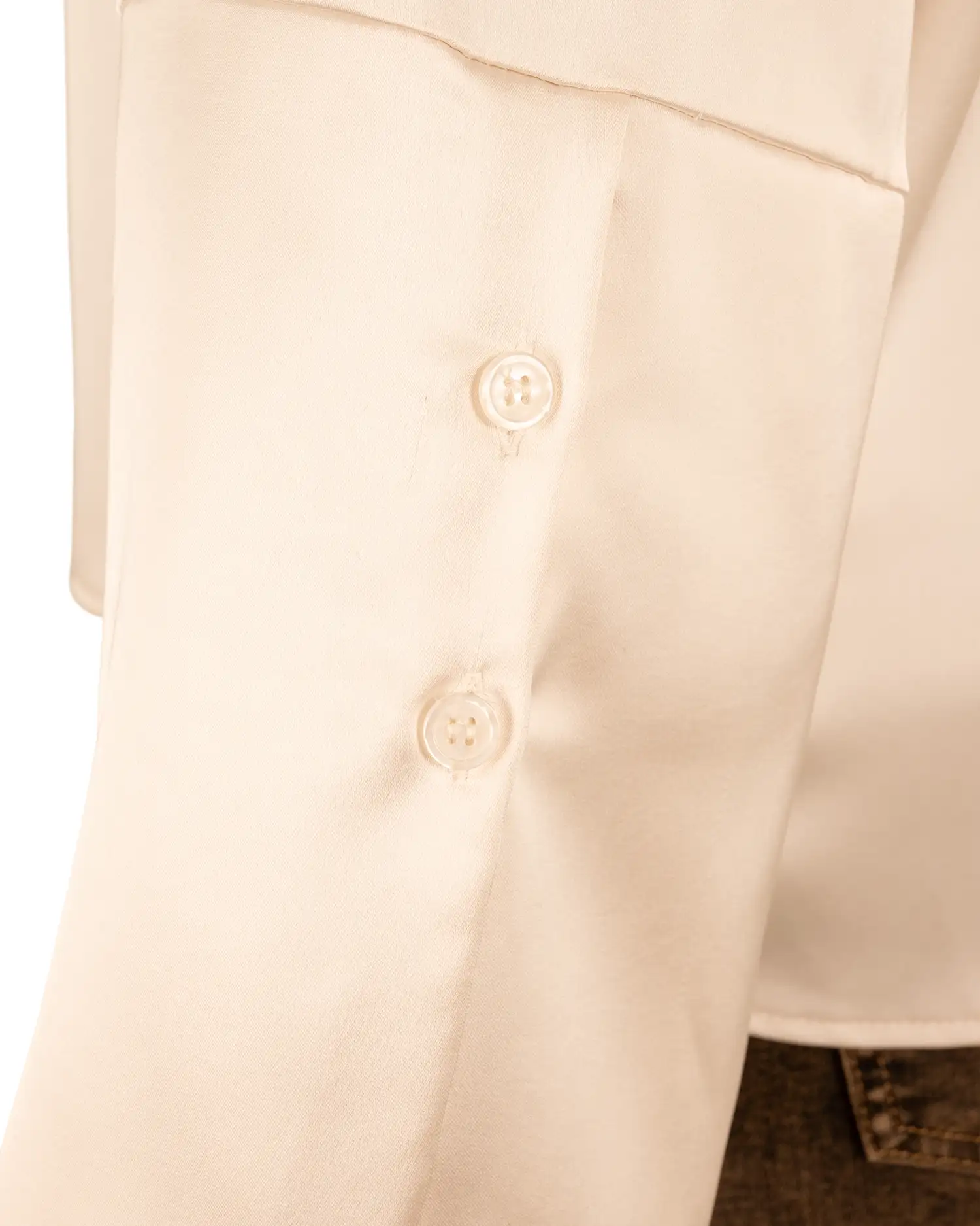 Ecru glans blouse van Gemma Ricceri - Afbeelding 5