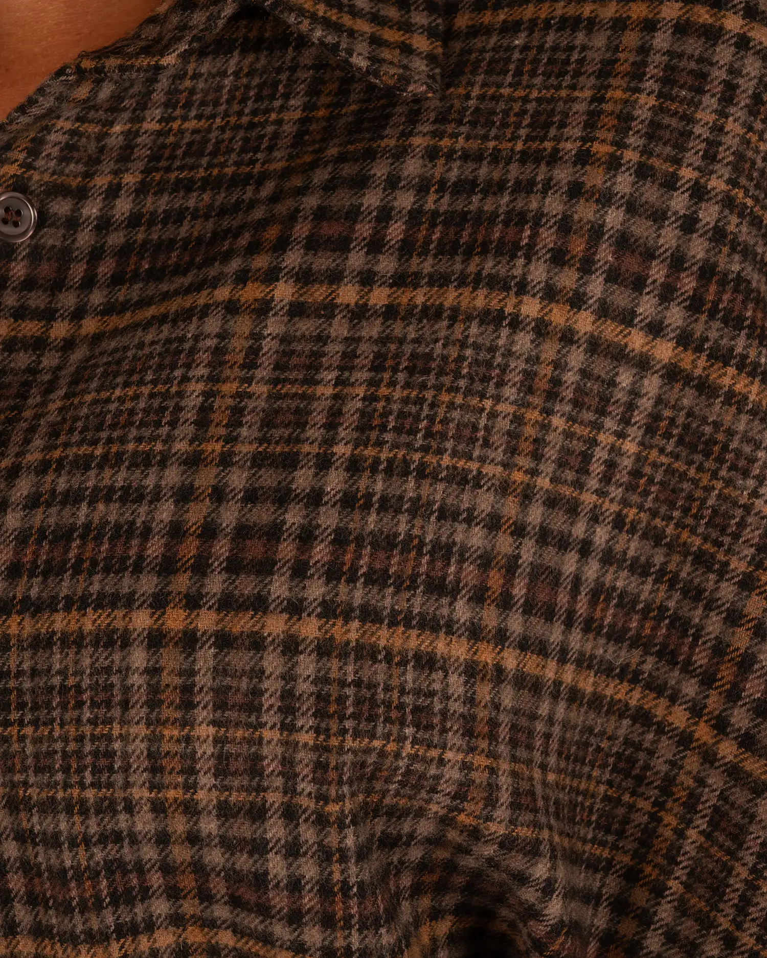 Grijs/zwart/camel geruite flanellen oversized blouse van El-Vita - Afbeelding 6