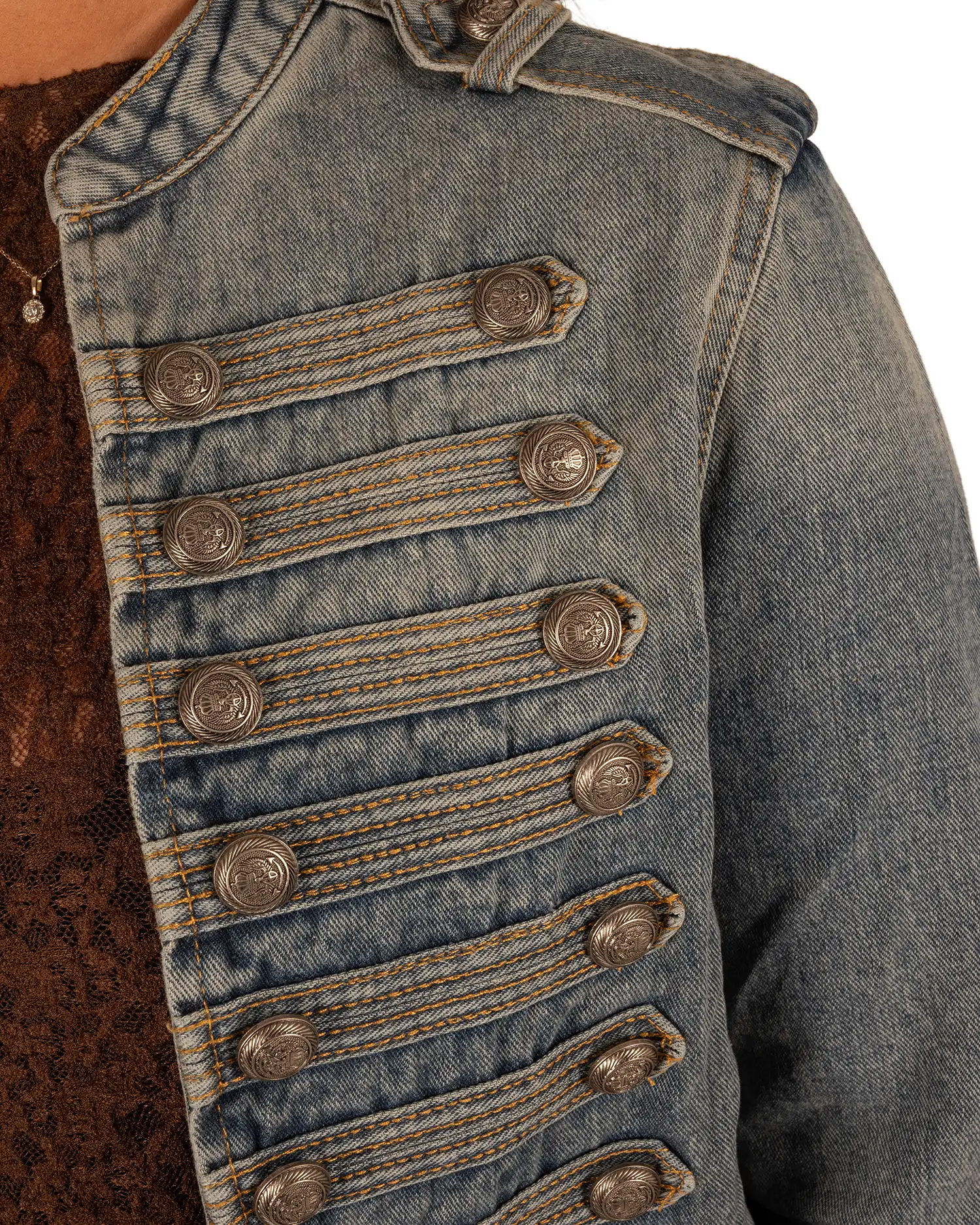 Jeans jasje met knopen van Lamiar - Afbeelding 5
