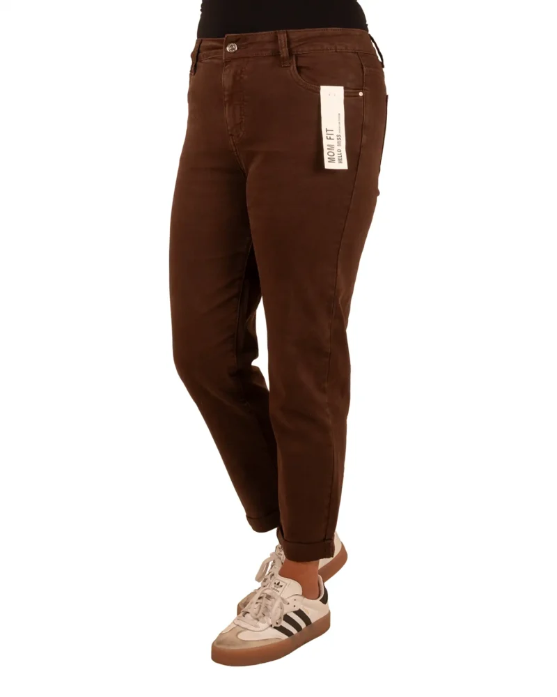 Dark brown high waist mom jeans van Hello Miss - Afbeelding 2