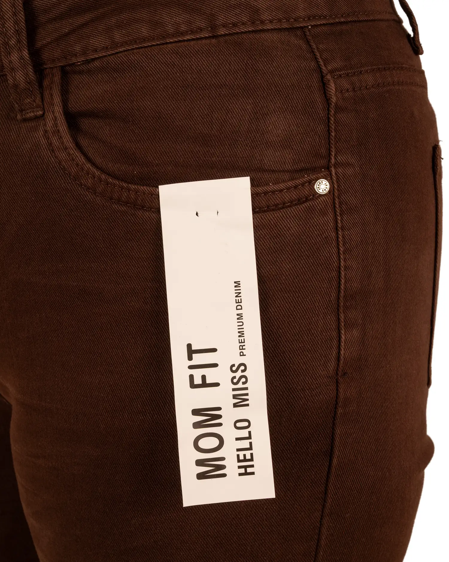 Dark brown high waist mom jeans van Hello Miss - Afbeelding 5
