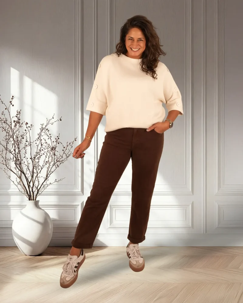Dark brown high waist mom jeans van Hello Miss