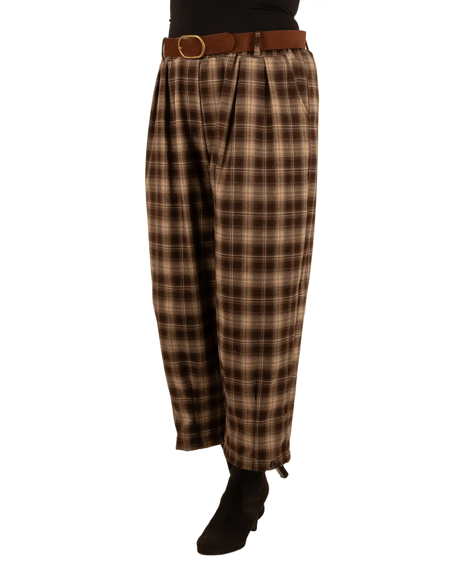 Bruin/beige geruite ballonbroek van Lamiar - Afbeelding 3