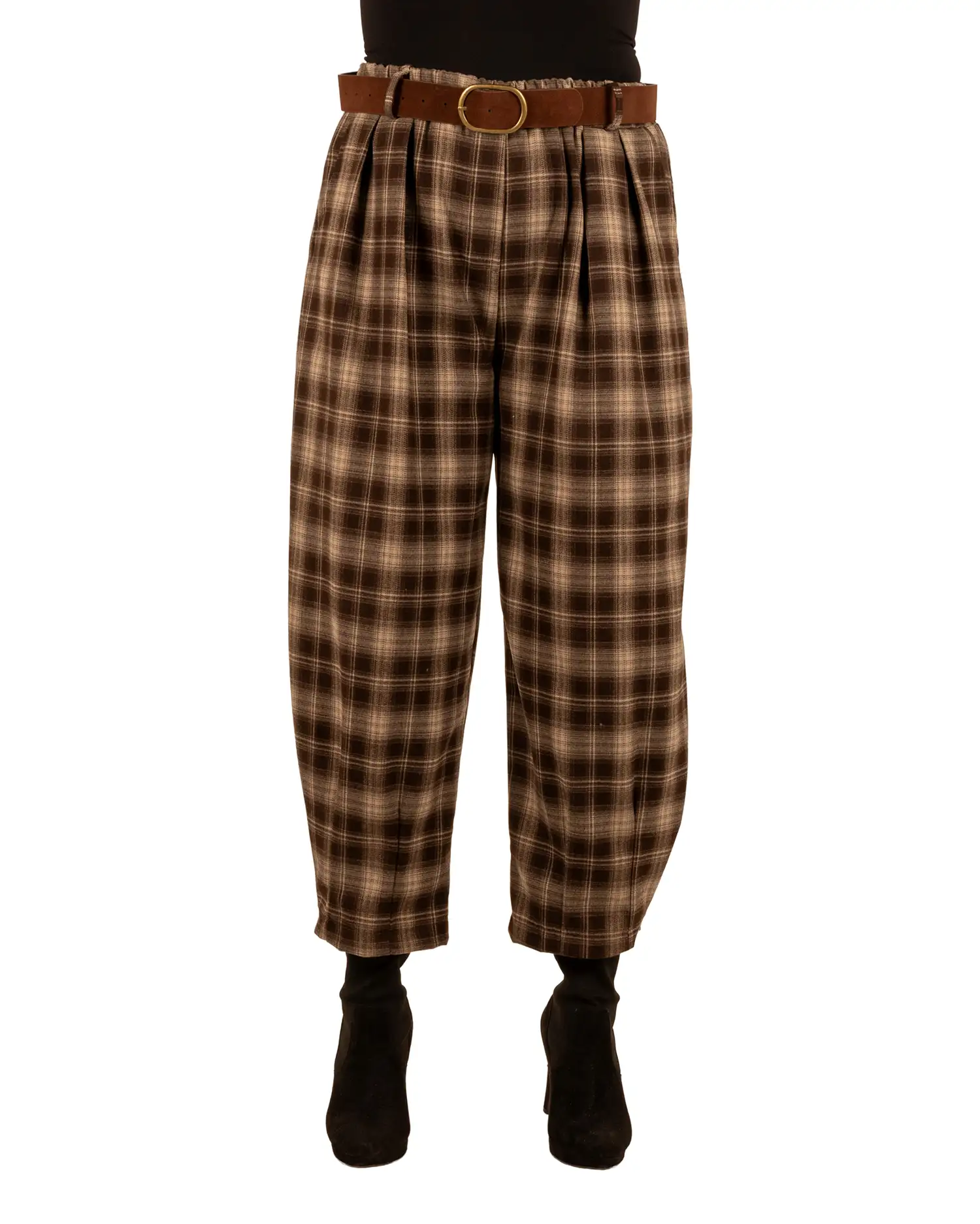 Bruin/beige geruite ballonbroek van Lamiar - Afbeelding 4