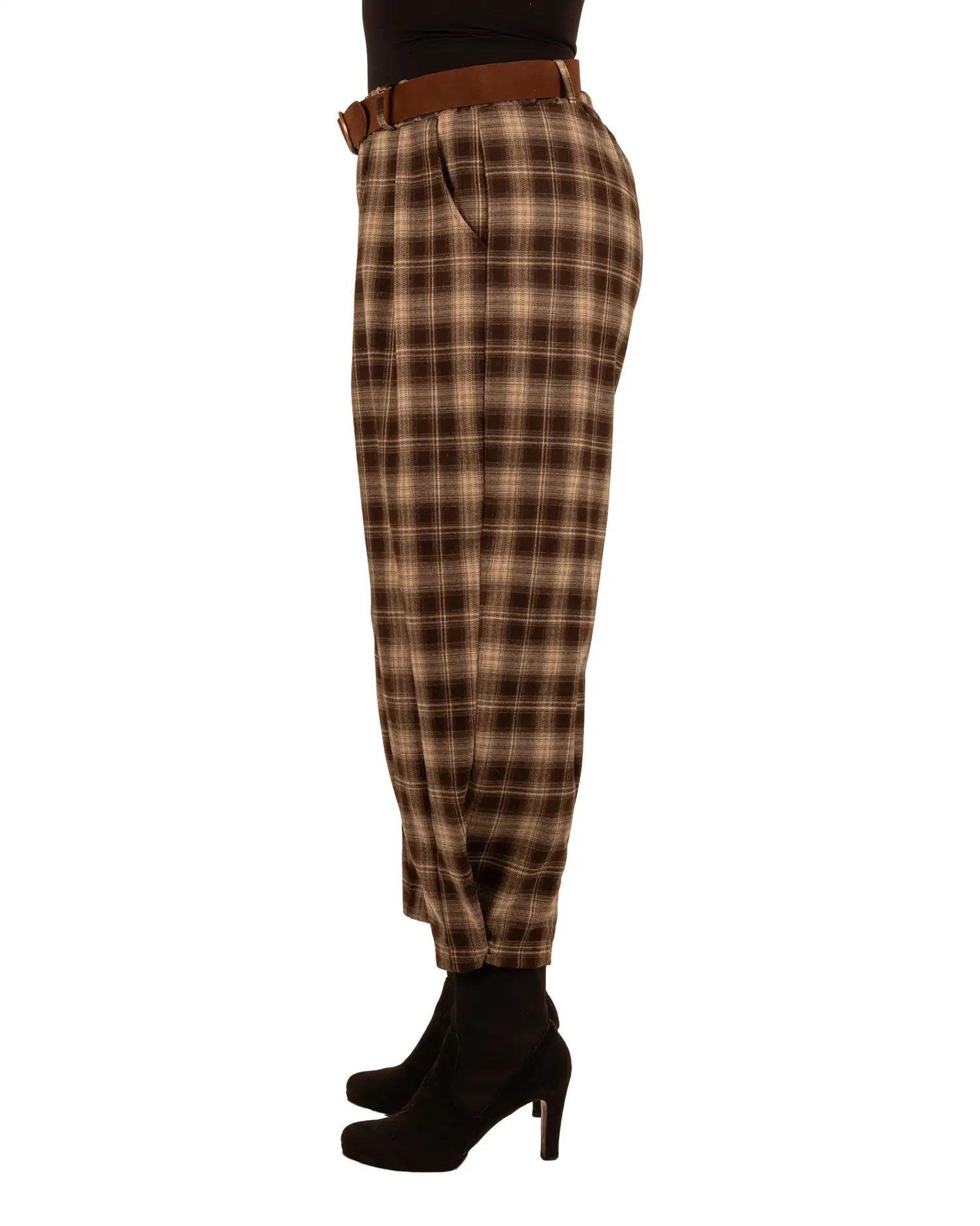 Bruin/beige geruite ballonbroek van Lamiar - Afbeelding 5