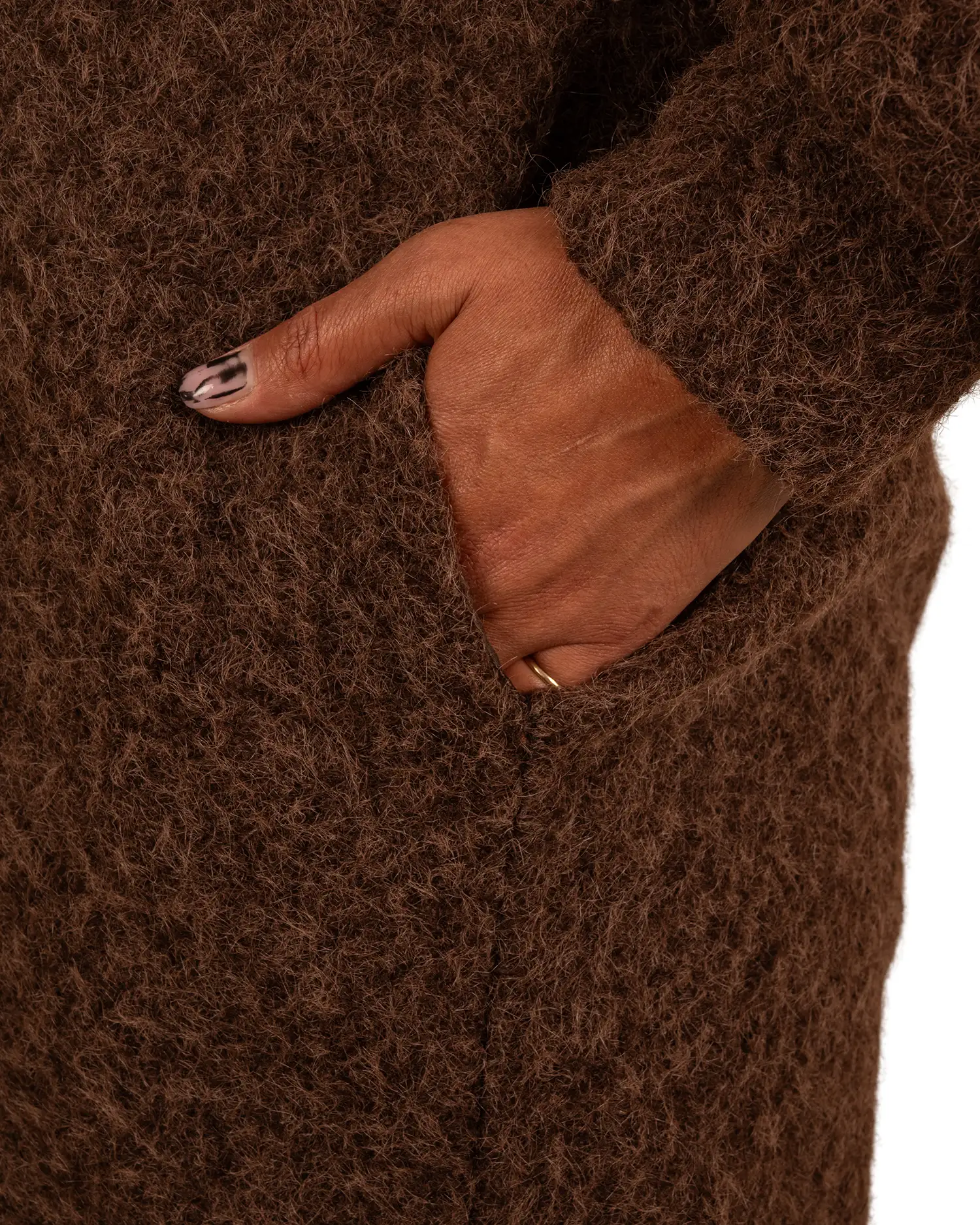 Donkerbruin lang vest van El-Vita - Afbeelding 5