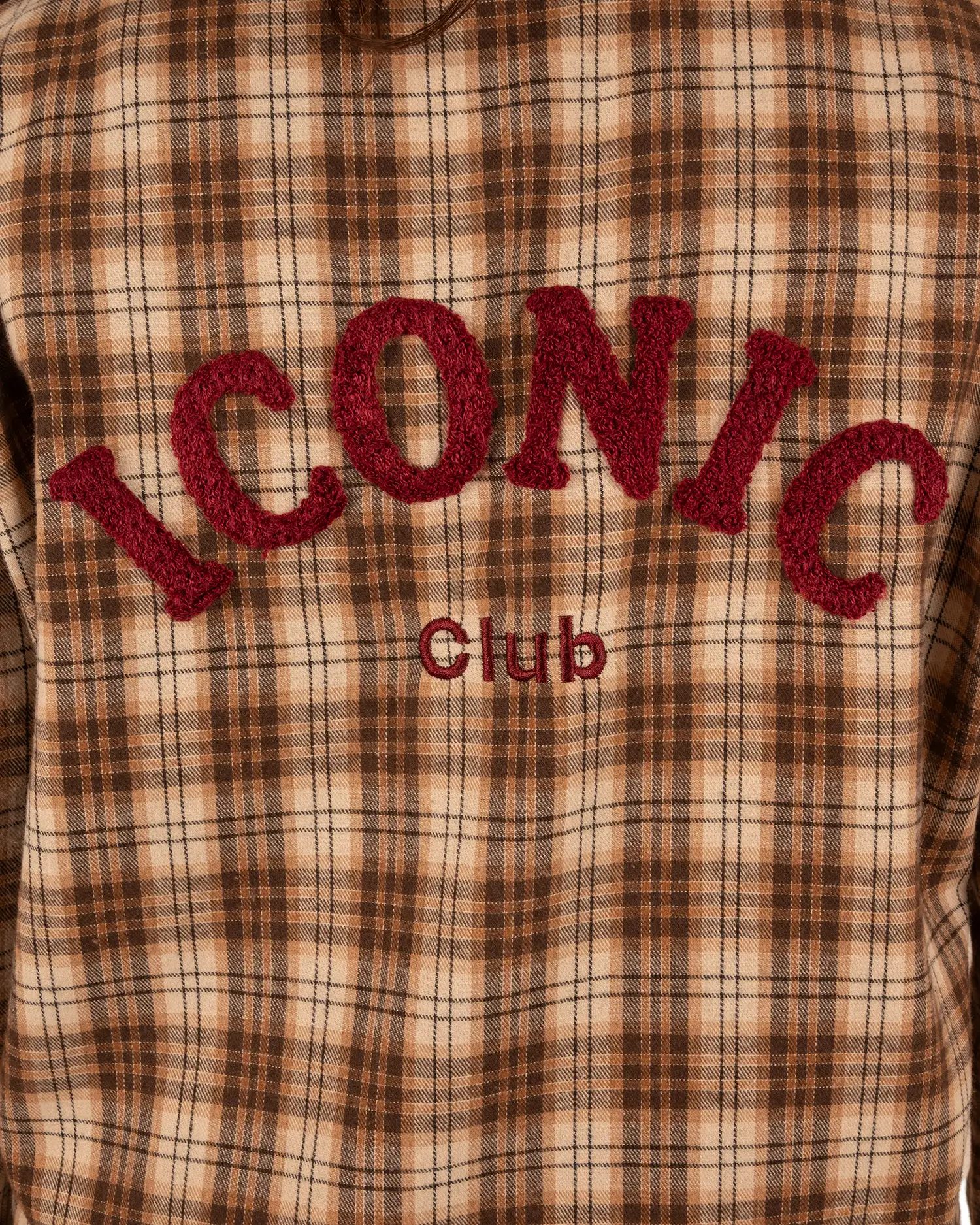 Beige/bruin geruite flanellen blouse "Iconic"van Westeene - Afbeelding 4