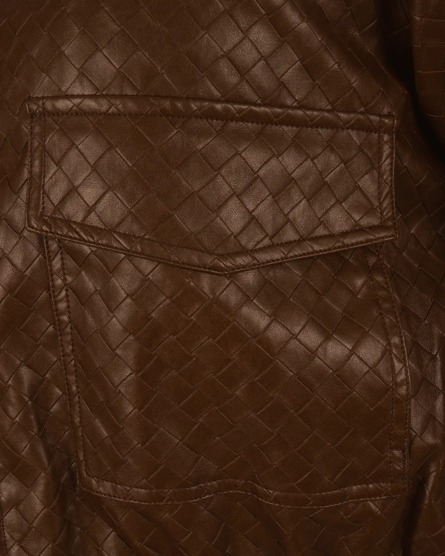 Donkerbruine leather-look bomberjack van Mi Piace - Afbeelding 5
