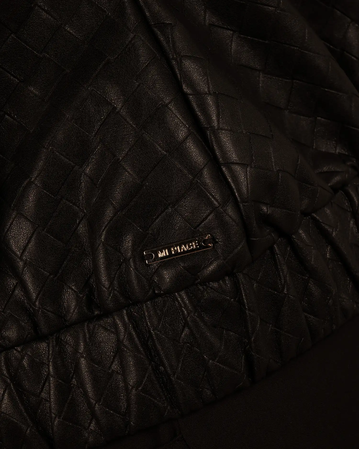 Zwarte leather-look bomberjack van Mi Piace - Afbeelding 5