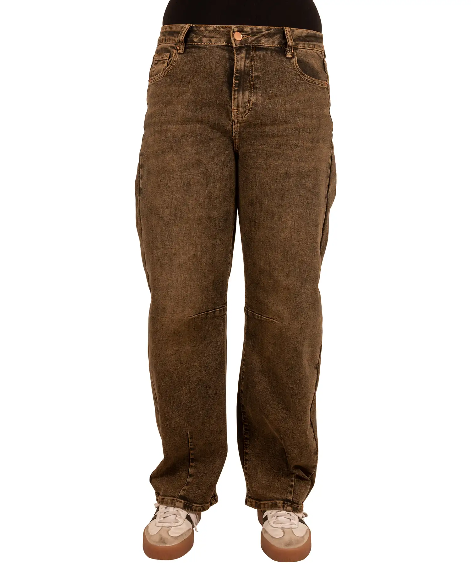 Dirty wash blue balloon jeans van Jewelly - Afbeelding 4