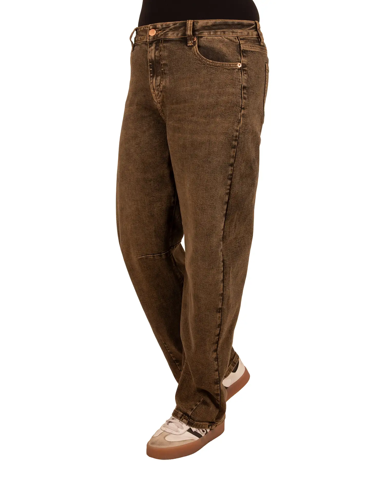 Dirty wash blue balloon jeans van Jewelly - Afbeelding 2