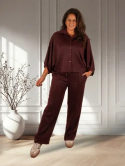 Burgundy stretch broek van BM