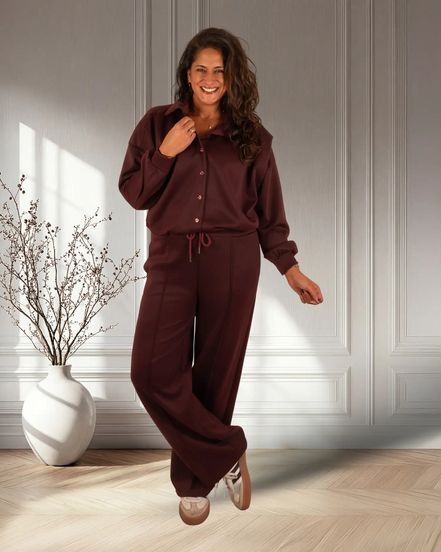 Burgundy stretch broek van BM - Afbeelding 6