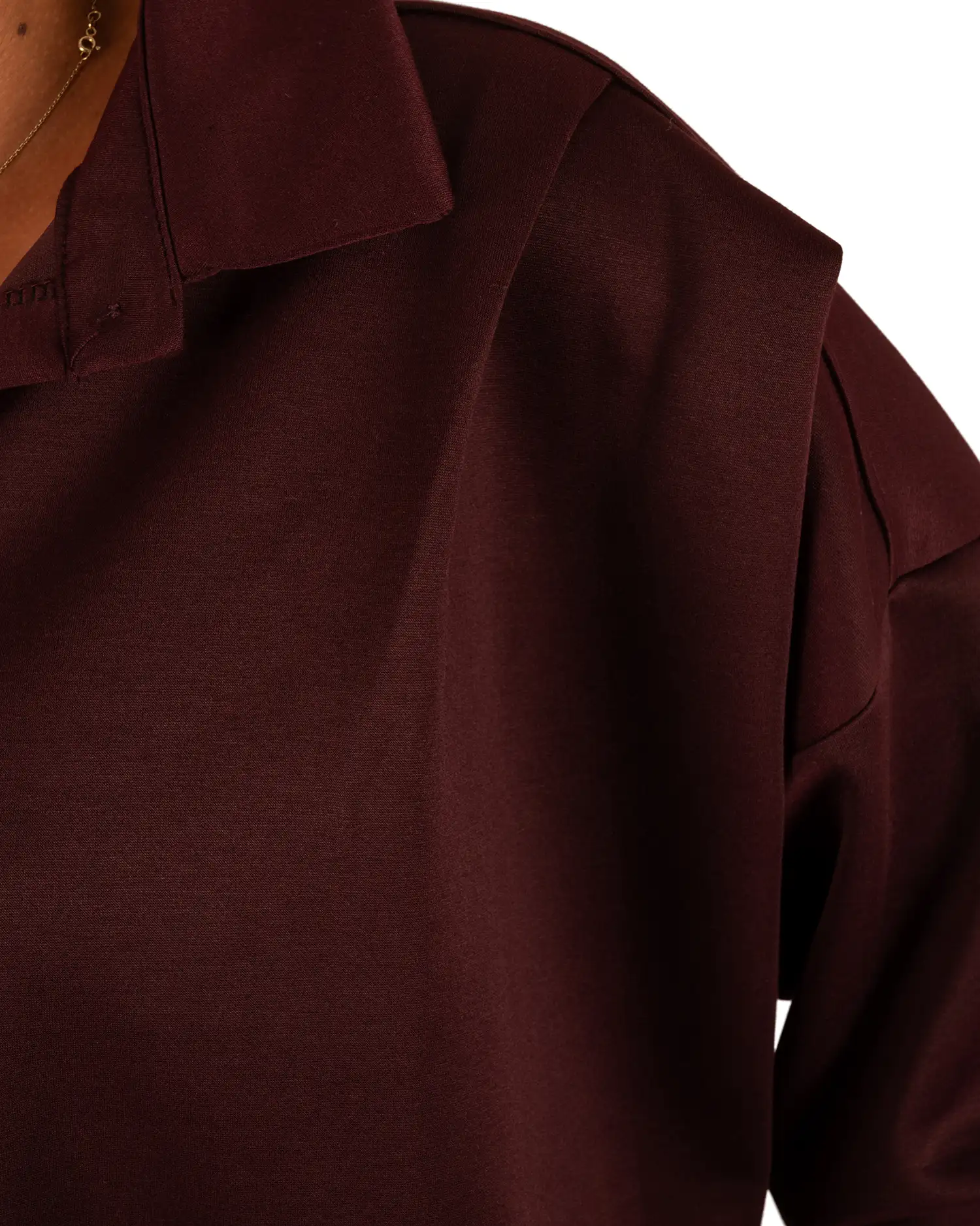 Burgundy stretch ballon bomberjack/blouse van BM - Afbeelding 5