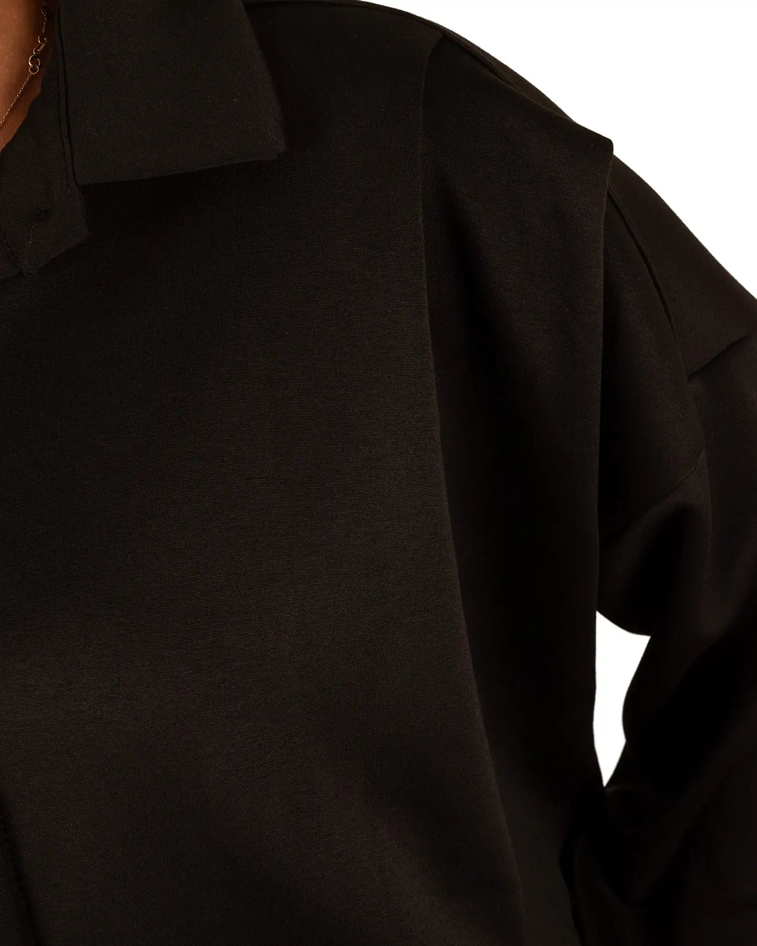 Zwarte stretch ballon bomberjack/blouse van BM - Afbeelding 5