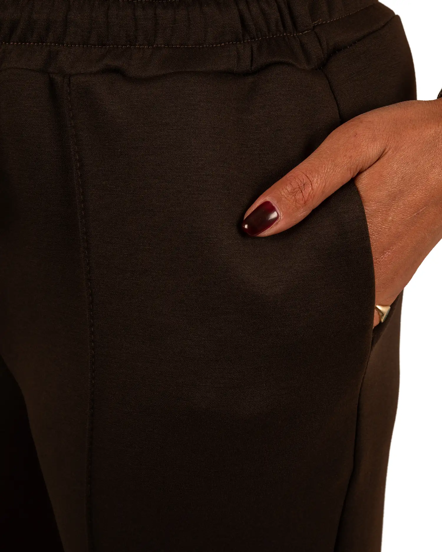 Donkerbruine stretch broek van BM - Afbeelding 5