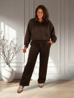 Donkerbruine stretch broek van BM