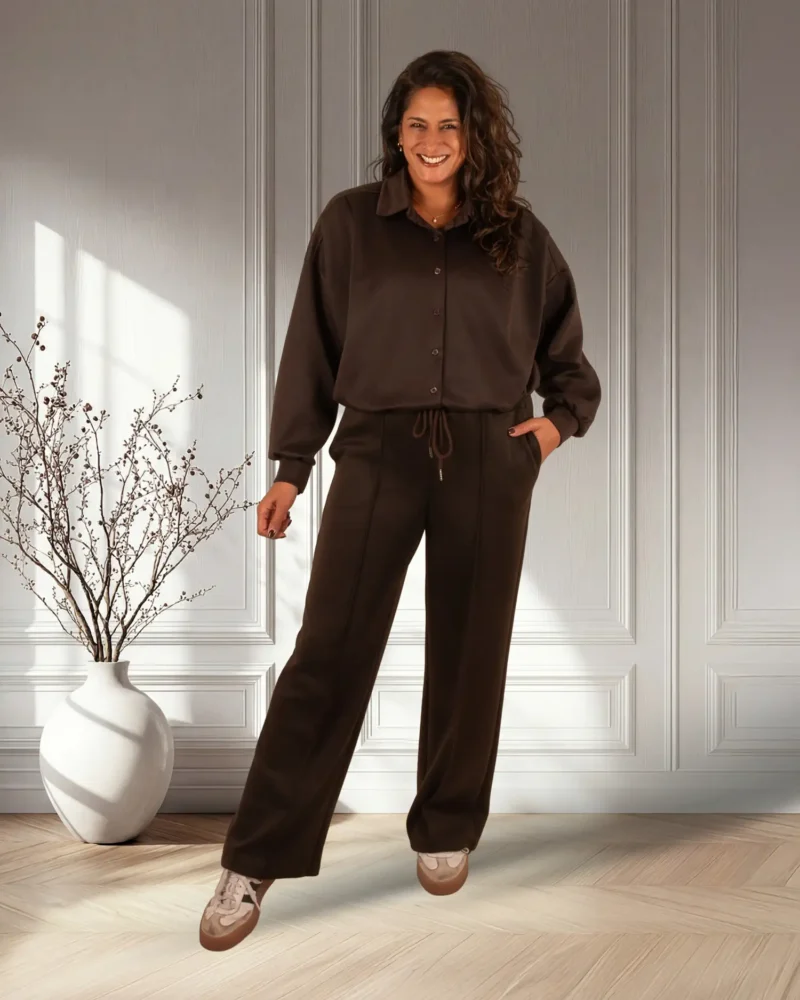 Donkerbruine stretch broek van BM