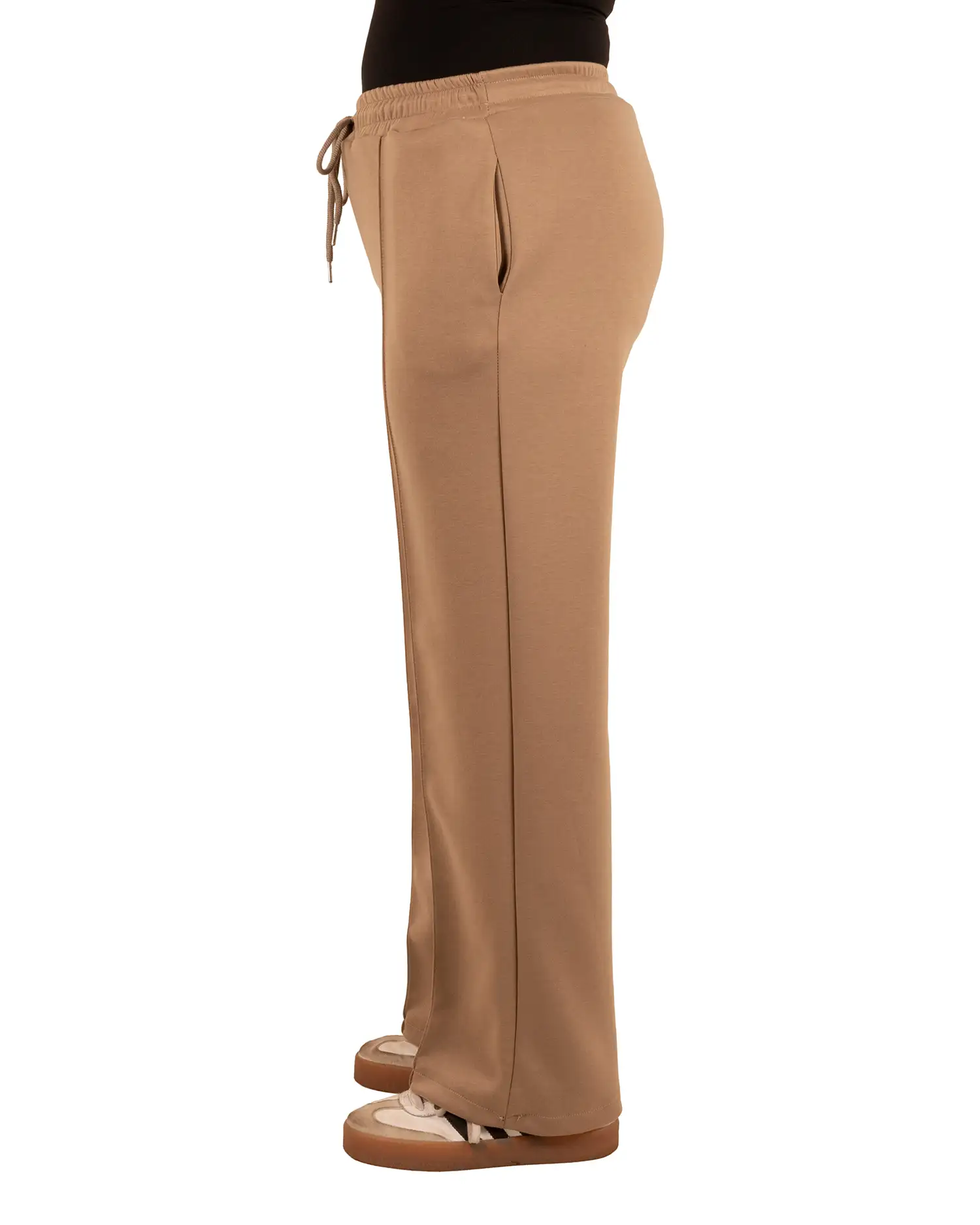 Donkerbeige stretch broek van BM - Afbeelding 3